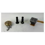 Brass Incense Burner, Cast Iron Candle Holders and
