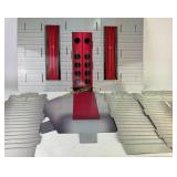 Doll Display Cardboard Diorama With Silver Panels