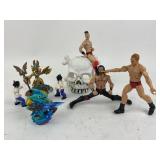 WWF wrestlers (3), Skylanders, Dragon Ball Z