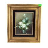 Floral Still Life Painting Signed by Artist in Orn