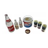 Vintage advertising lot: bazooka bubblegum pail w/