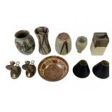 Stoneware by Richard Tuck, Bowls, Brass Candle Hol