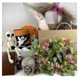 Halloween decorations skeletons, skull, Easter