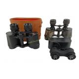 Windsor 6x30 binoculars, in leather case, paint