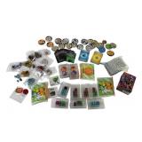 Pokemon lot: dice, coins, mini binders, sleeves,