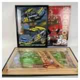 Autographed Framed Sam Bass Racing poster