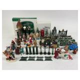 Department 56 accessories: trees, bridges, stone