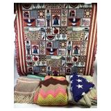 Textile Throws, Afghan Blankets, Quilts, and Folde
