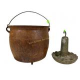 Boat anchor, rusty iron pail