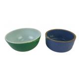 Green and Blue Mixing Bowls Including Pyrex