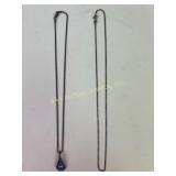 Sterling Silver Chains With Turquoise Teardrop Pen