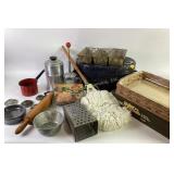Pyrex baker in a basket in box, granite wear