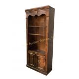Wood Bookcase With Cabinet and Decorative Hardware