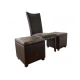 Black Faux Leather Accent Chair and Storage Ottoma