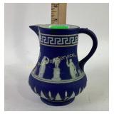 Wedgwood Blue and White Jasperware Pitcher with Gr
