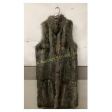 Full-Length Gray Fur Vest with Lining