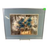 Framed Floral Artwork Signed Judith Young