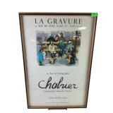 Framed 1969 La Gravure Charlier Exhibition Poster