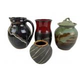 Goertzen of goshen Indiana vase, pottery pitcher,