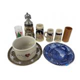 Western Germany steins, chipped, sillier and born