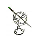 Wrought iron sundial, paint chipping
