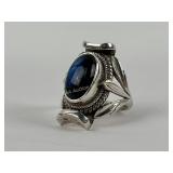 Sterling Silver .925 Size 7 Ring With Blue Stone