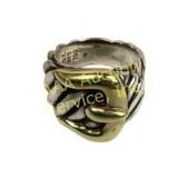 D.Y. .925 Sterling and 18K Gold Buckle Ring, Size