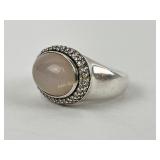 Sterling Silver .925 Ring with Pink Stone and Acce