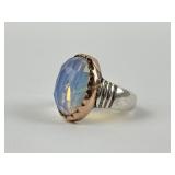 .925 Sterling Silver Size 8 Ring with Oval Gemston