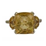 Sterling Silver 925 size 7 Ring with Citrine-Like