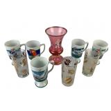 Decorative Glassware Including Gold Leaf Tumblers,