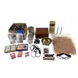 Household Items Including Brass Bowl, Decorative P