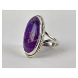 YS India .925 Sterling Silver Ring Size 7 with Pur