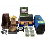 Varied Home Decor, Craft Items, and Storage Contai