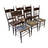 Wooden Dining Chairs With Spindle Back and Ornate
