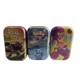 Collector Pokemon Tins with dice, stickers