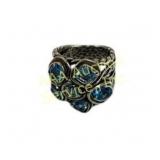 Sterling Silver Ring with Blue Gemstones Marked PX