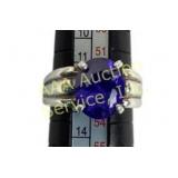 .925 Sterling Silver Ring with Blue Center Stone,