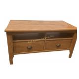 Wood Coffee table With Storage Drawers and Open Sh