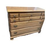 Wooden Chest of Drawers With Brass Hardware