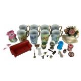 Porcelain Decorative Items Including Floral and Fr