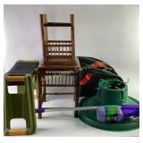 Yard works garden seat, swiffer,  Christmas tree