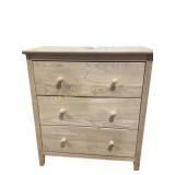 Unfinished Wood Three-Drawer Chest with Knob Pulls