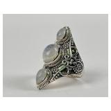 Sterling Silver (.925) YS India Ring with Moonston