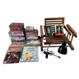 DVDs, Books, Ornaments, Miniature Wooden Rocking C