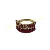 14k Gold Size 8 Ring with Red Gemstones