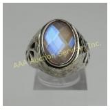 Lori Bonn .925 Sterling Silver Ring with Faceted S