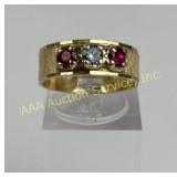 14K Gold Size 6.5 Ring with Assorted Gemstones