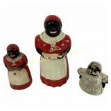 Ceramic and Painted Mammy-Style Salt Shakers
