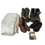 Boots, Shoes, DVD, and Blanket